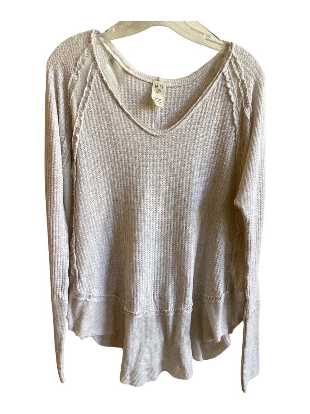 Free People We The Free Waffle Knit Distressed Top Misses Size L